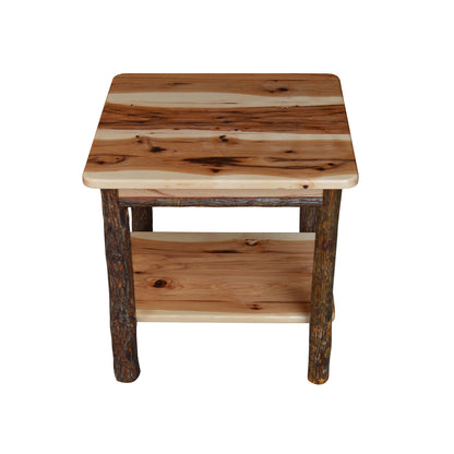 Keystone Amish Co. Hickory Solid Wood End Table with Shelf