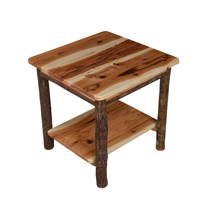 Keystone Amish Co. Hickory Solid Wood End Table with Shelf