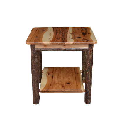 Keystone Amish Co. Hickory Solid Wood End Table with Shelf