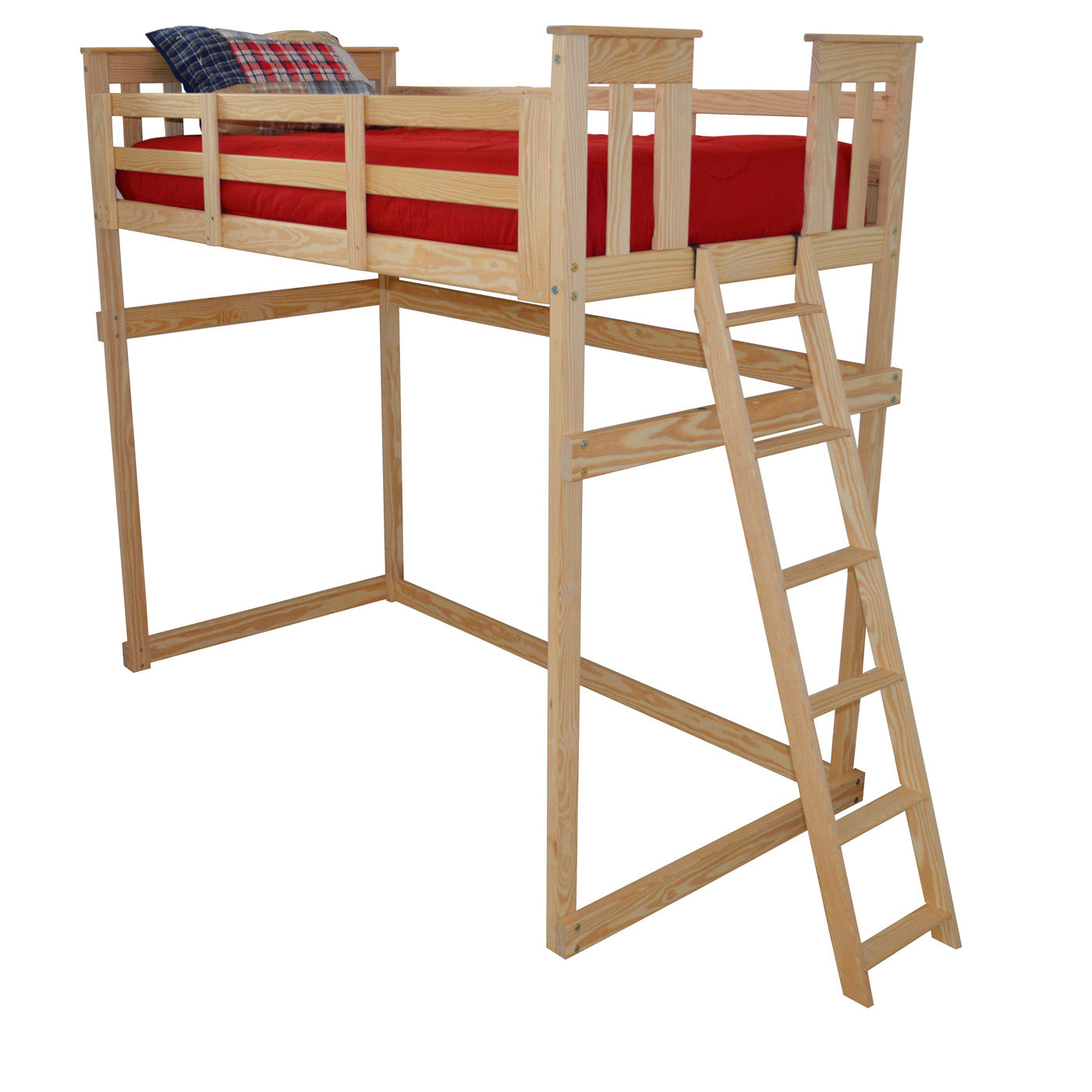 Versaloft Mission Amish Made Loft Bed Frame with End Ladder
