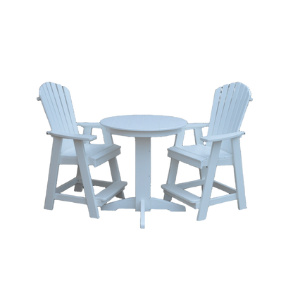 Keystone Amish Co. Sunburst 3-Piece Counter Height Dining Set with Round Table