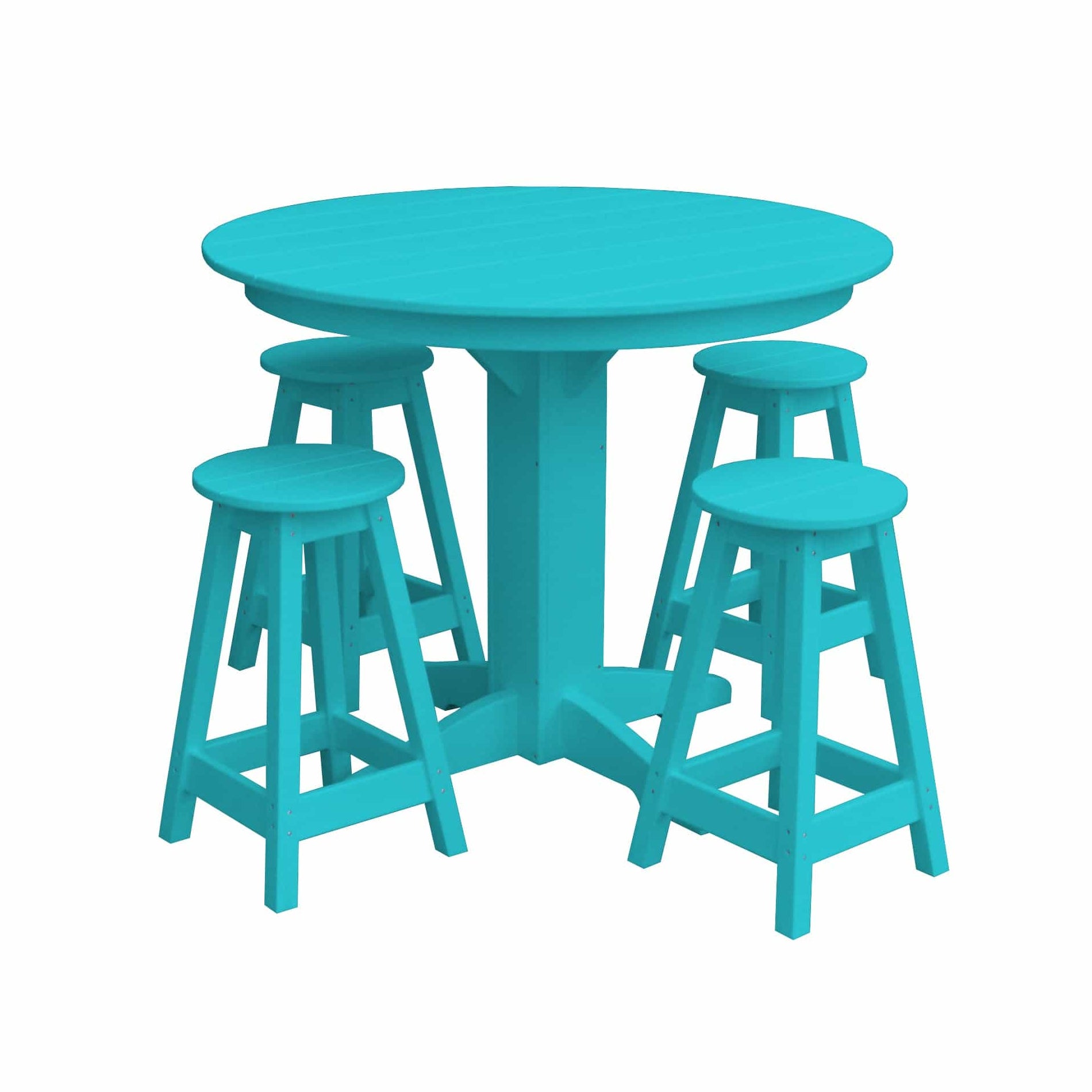 Keystone Amish Co. Sierra 5-Piece Poly Counter-Height Dining Set with Round Table