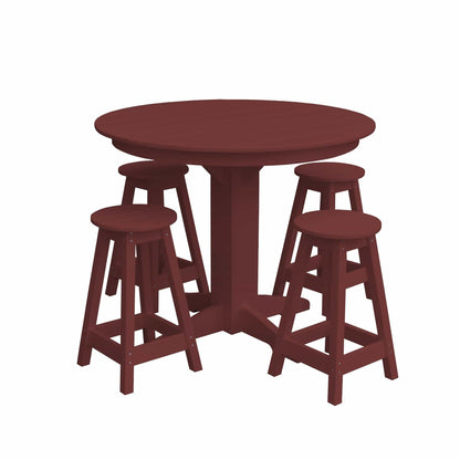 Keystone Amish Co. Sierra 5-Piece Poly Counter-Height Dining Set with Round Table