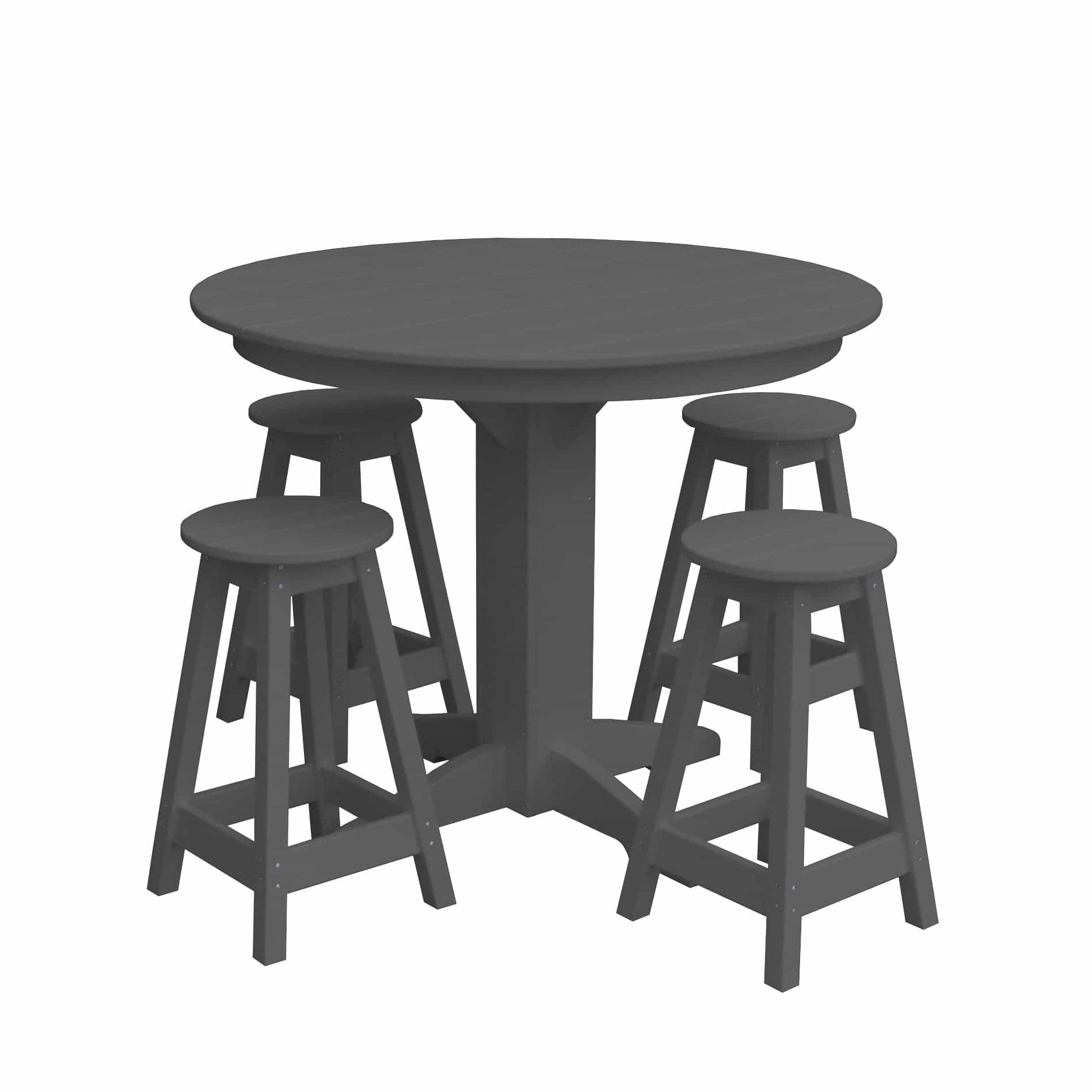 Keystone Amish Co. Sierra 5-Piece Poly Counter-Height Dining Set with Round Table