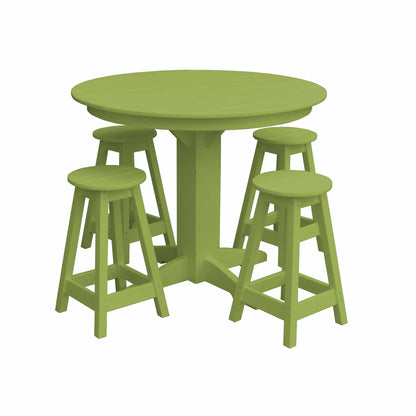 Keystone Amish Co. Sierra 5-Piece Poly Counter-Height Dining Set with Round Table