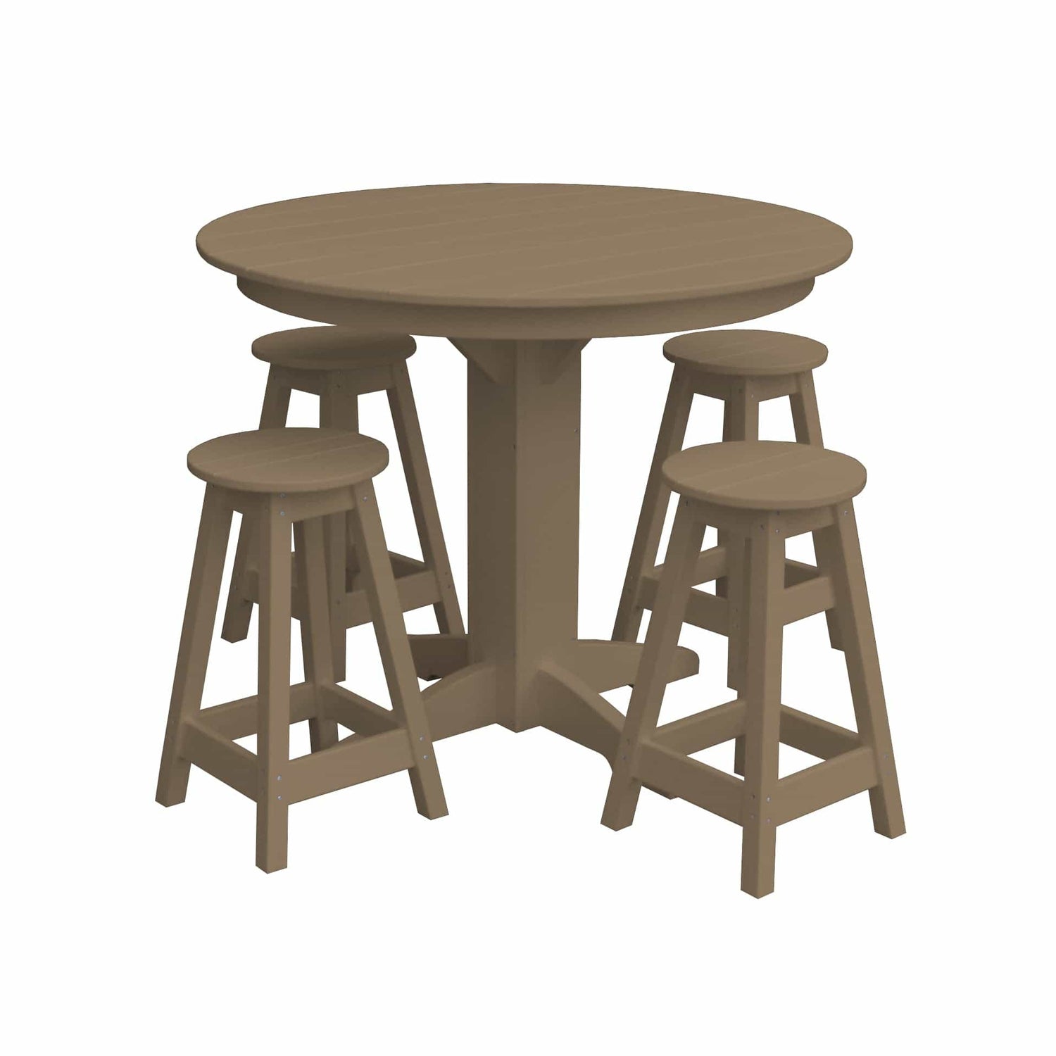 Keystone Amish Co. Sierra 5-Piece Poly Counter-Height Dining Set with Round Table