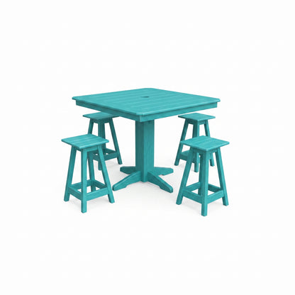 Keystone Amish Co. Riley 5-Piece Poly Counter Height Barstool Dining Set
