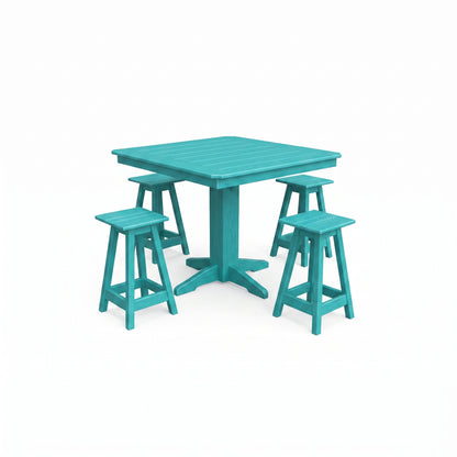 Keystone Amish Co. Riley 5-Piece Poly Counter Height Barstool Dining Set