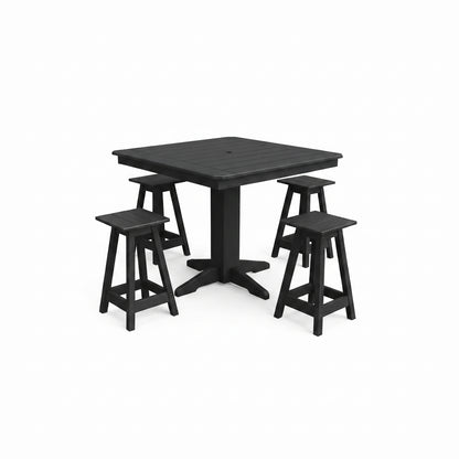 Keystone Amish Co. Riley 5-Piece Poly Counter Height Barstool Dining Set