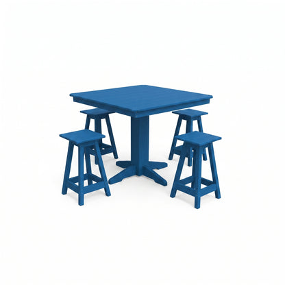 Keystone Amish Co. Riley 5-Piece Poly Counter Height Barstool Dining Set