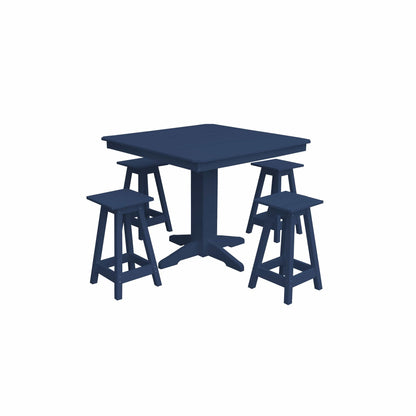 Keystone Amish Co. Riley 5-Piece Poly Counter Height Barstool Dining Set