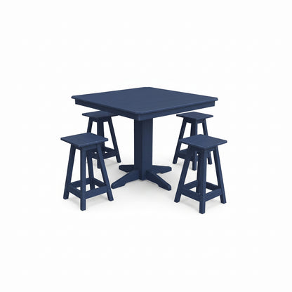 Keystone Amish Co. Riley 5-Piece Poly Counter Height Barstool Dining Set