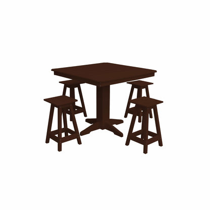 Keystone Amish Co. Riley 5-Piece Poly Counter Height Barstool Dining Set
