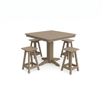Keystone Amish Co. Riley 5-Piece Poly Counter Height Barstool Dining Set