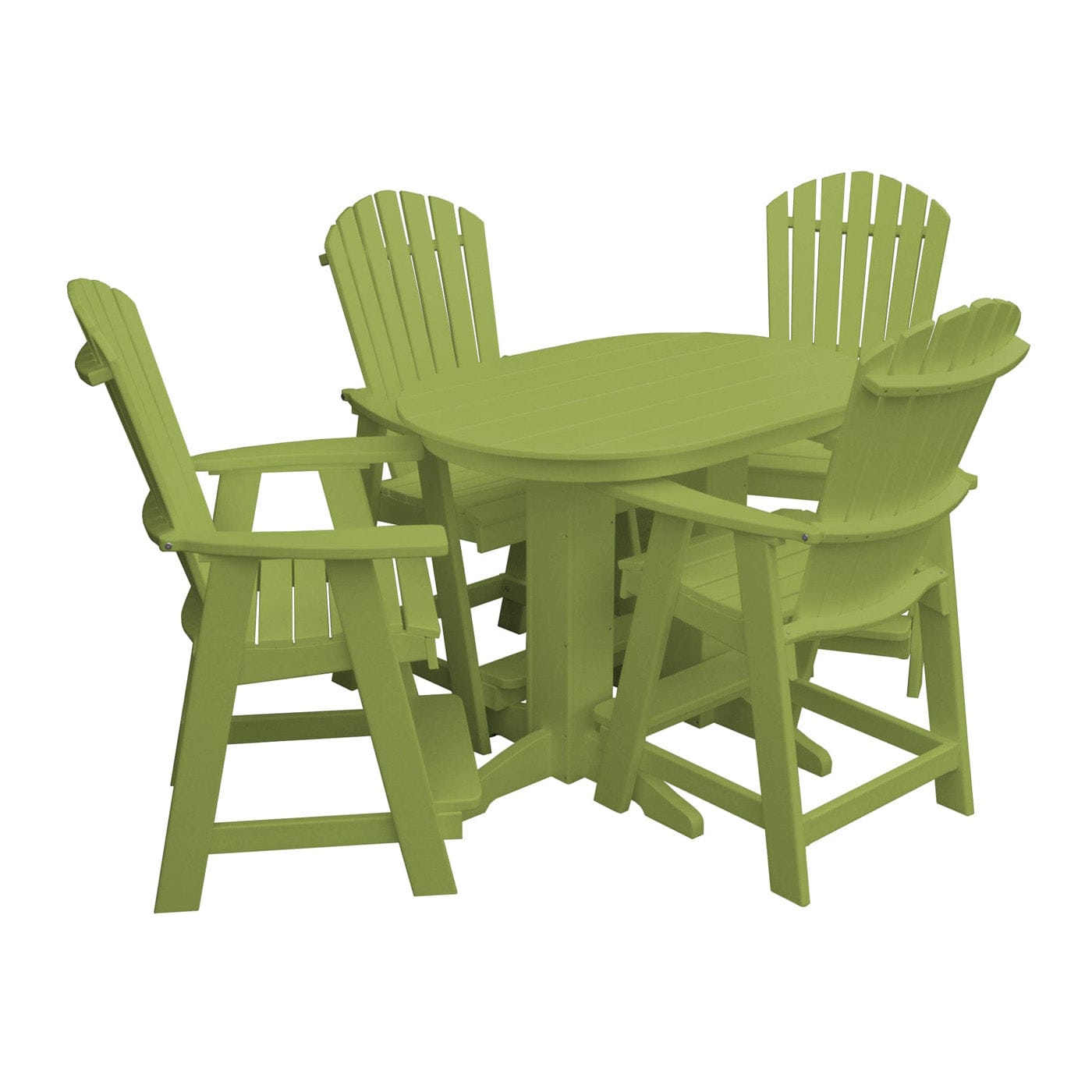 Keystone Amish Co. Sunburst 5-Piece Poly Counter Height Oval Dining Set