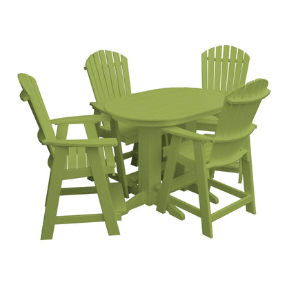 Keystone Amish Co. Sunburst 5-Piece Poly Counter Height Oval Dining Set