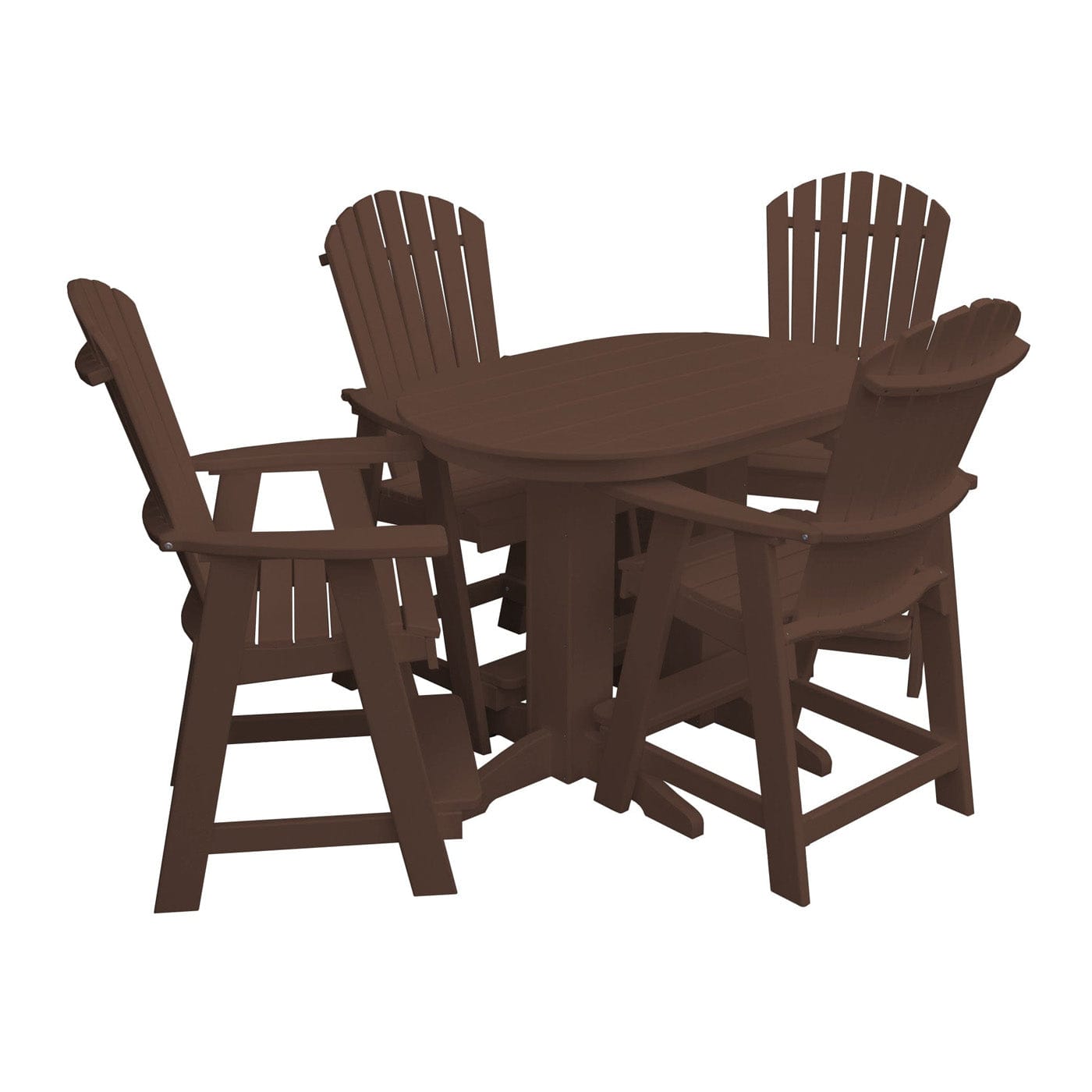 Keystone Amish Co. Sunburst 5-Piece Poly Counter Height Oval Dining Set
