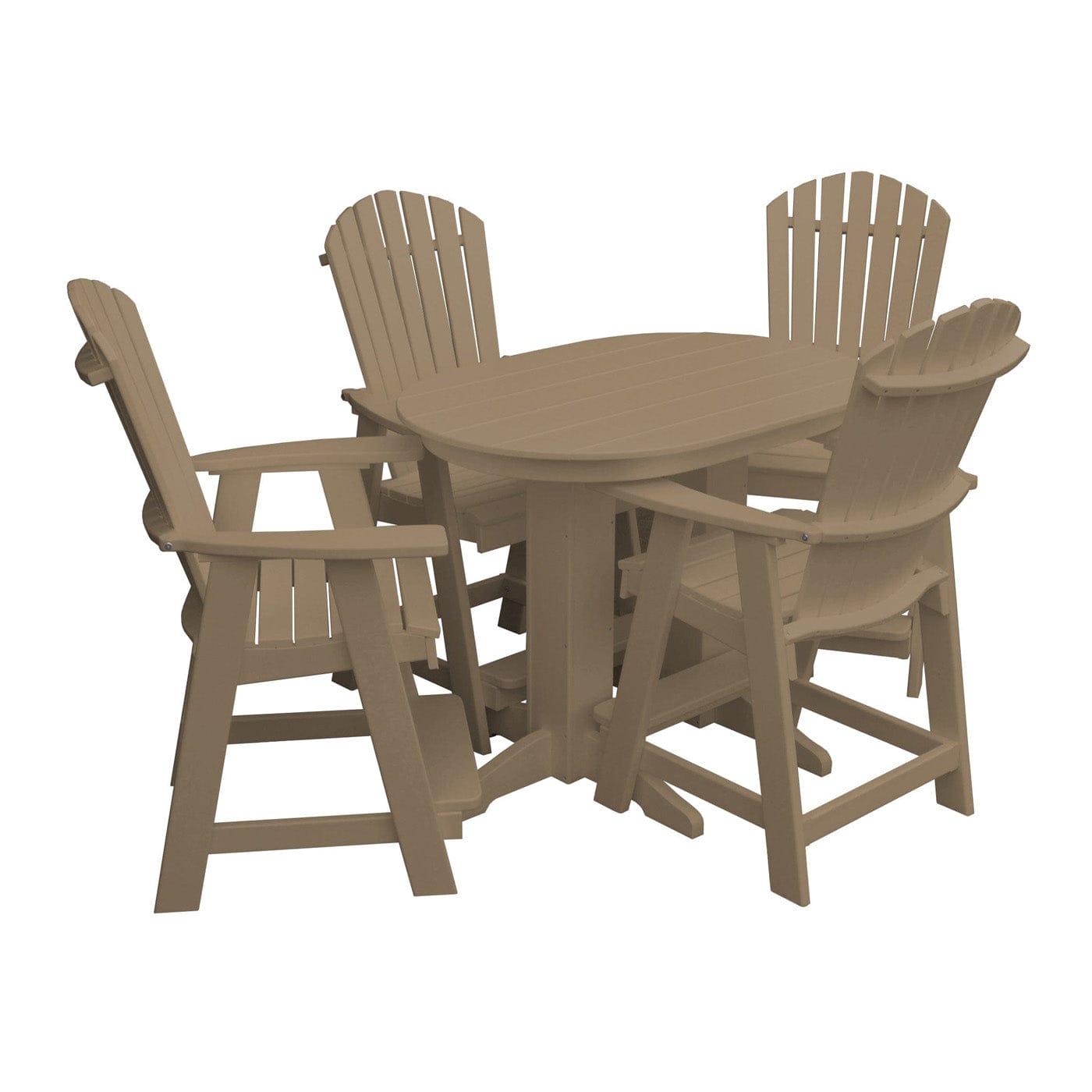 Keystone Amish Co. Sunburst 5-Piece Poly Counter Height Oval Dining Set