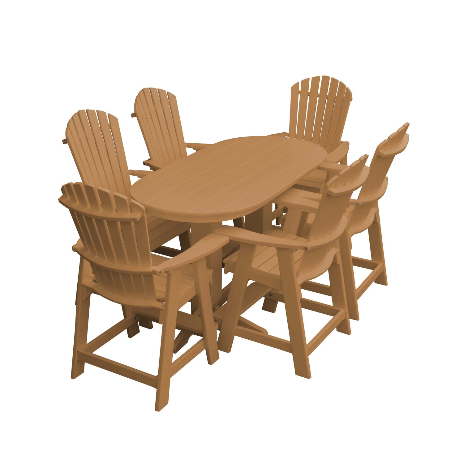 Keystone Amish Co. Sunburst 7-Piece Counter Height Poly Oval Dining Set