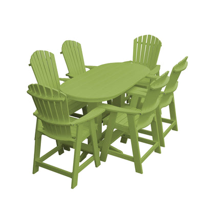 Keystone Amish Co. Sunburst 7-Piece Counter Height Poly Oval Dining Set