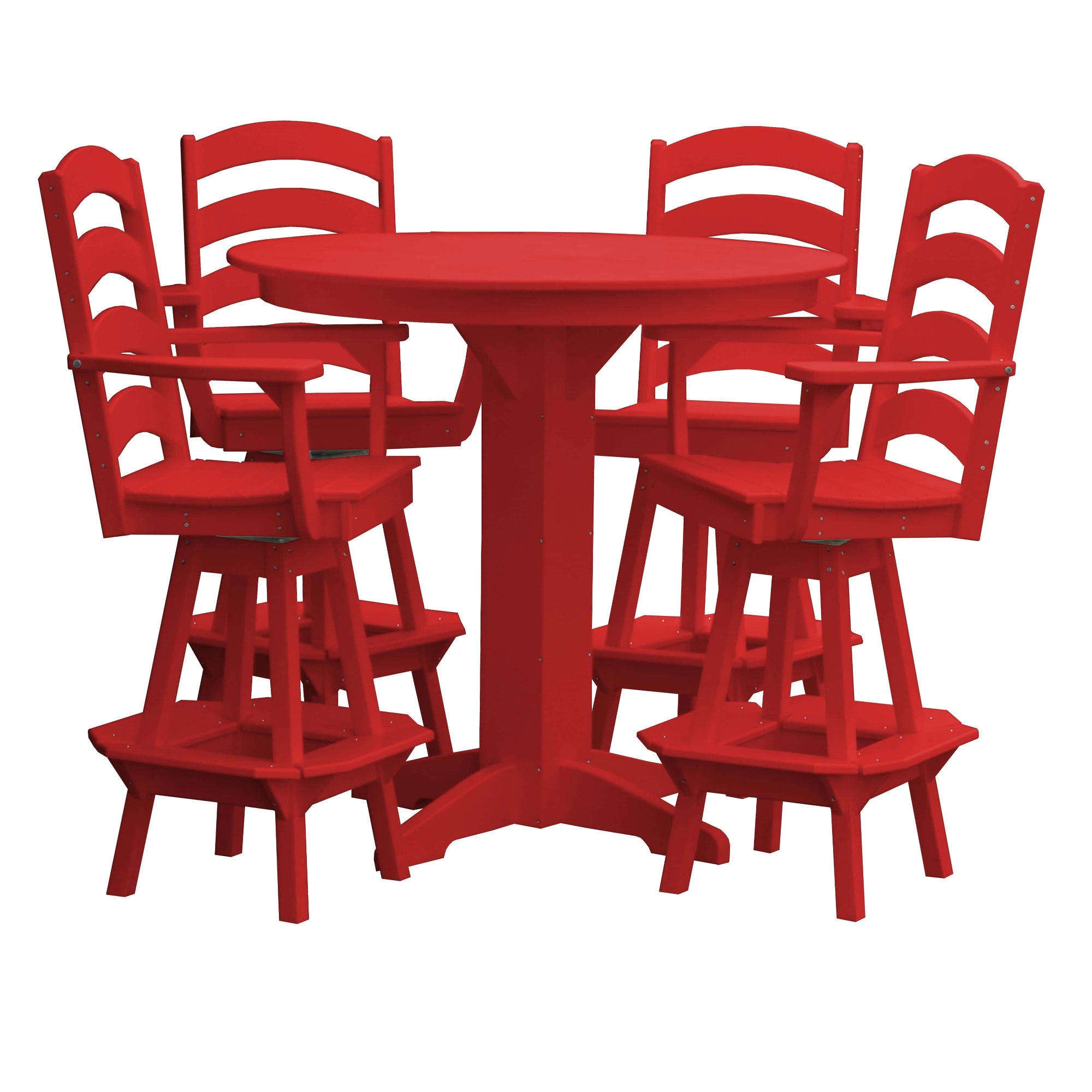 Keystone Amish Co. Josie 5-Piece Poly Bar Dining Set with Round Table