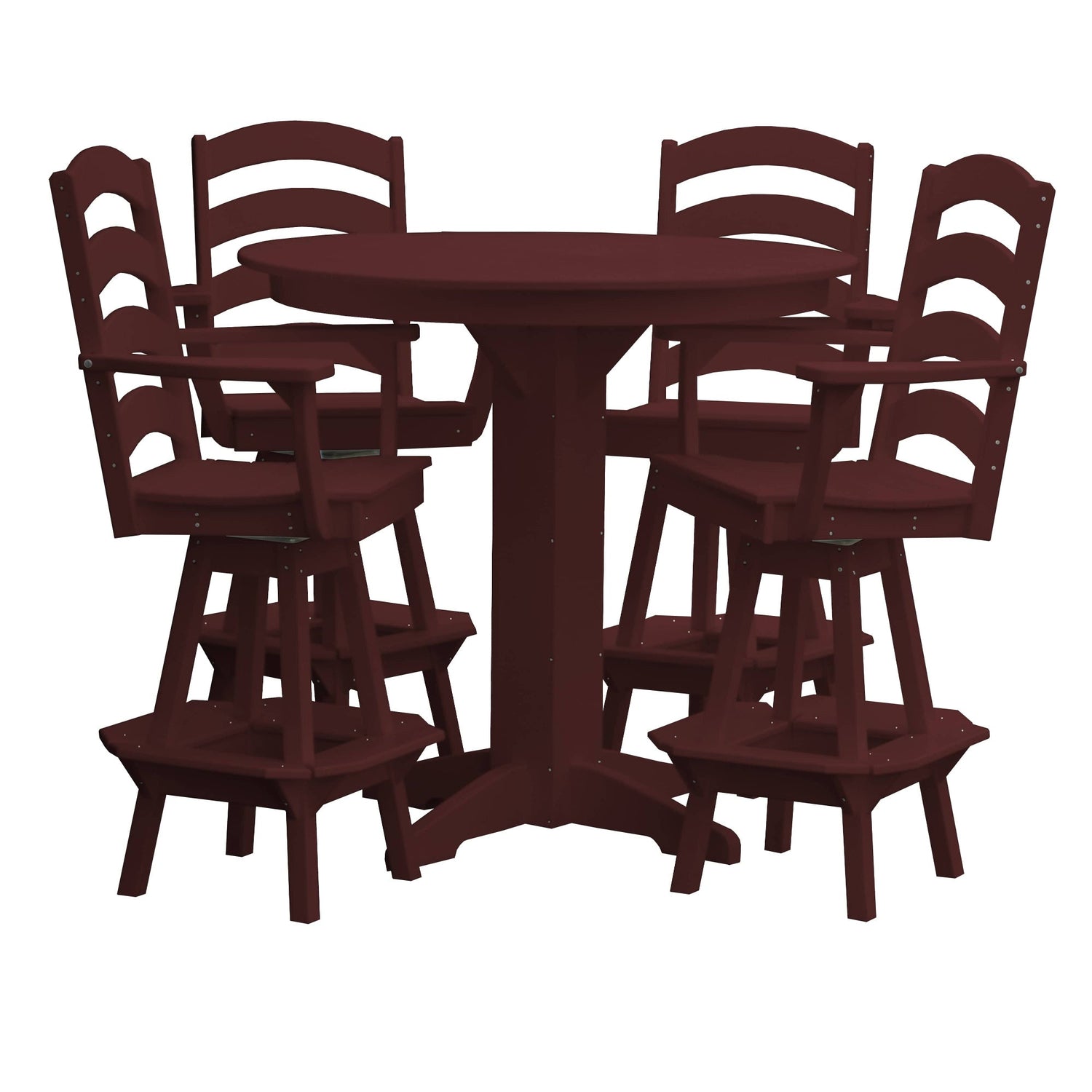 Keystone Amish Co. Josie 5-Piece Poly Bar Dining Set with Round Table