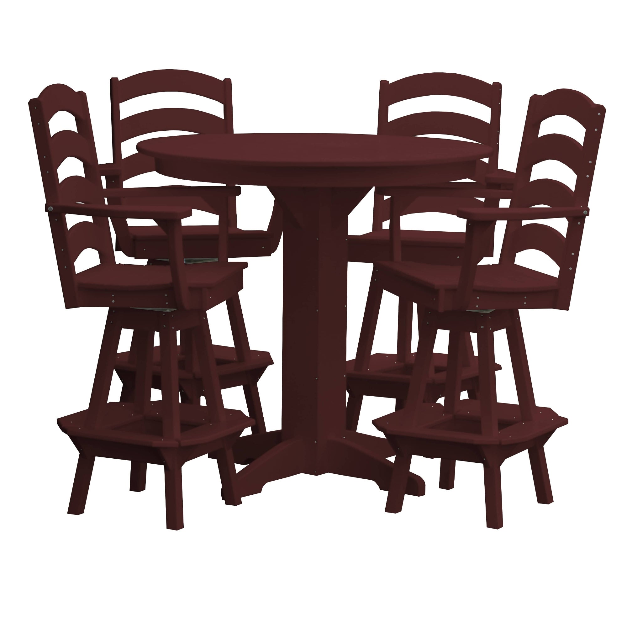 Keystone Amish Co. Josie 5-Piece Poly Bar Dining Set with Round Table