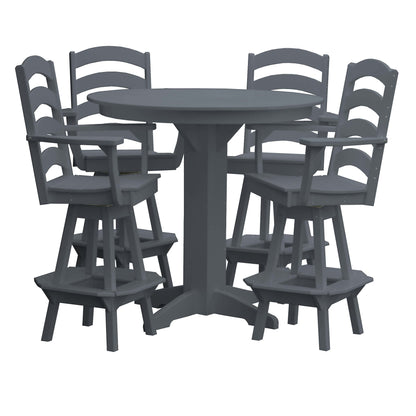 Keystone Amish Co. Josie 5-Piece Poly Bar Dining Set with Round Table