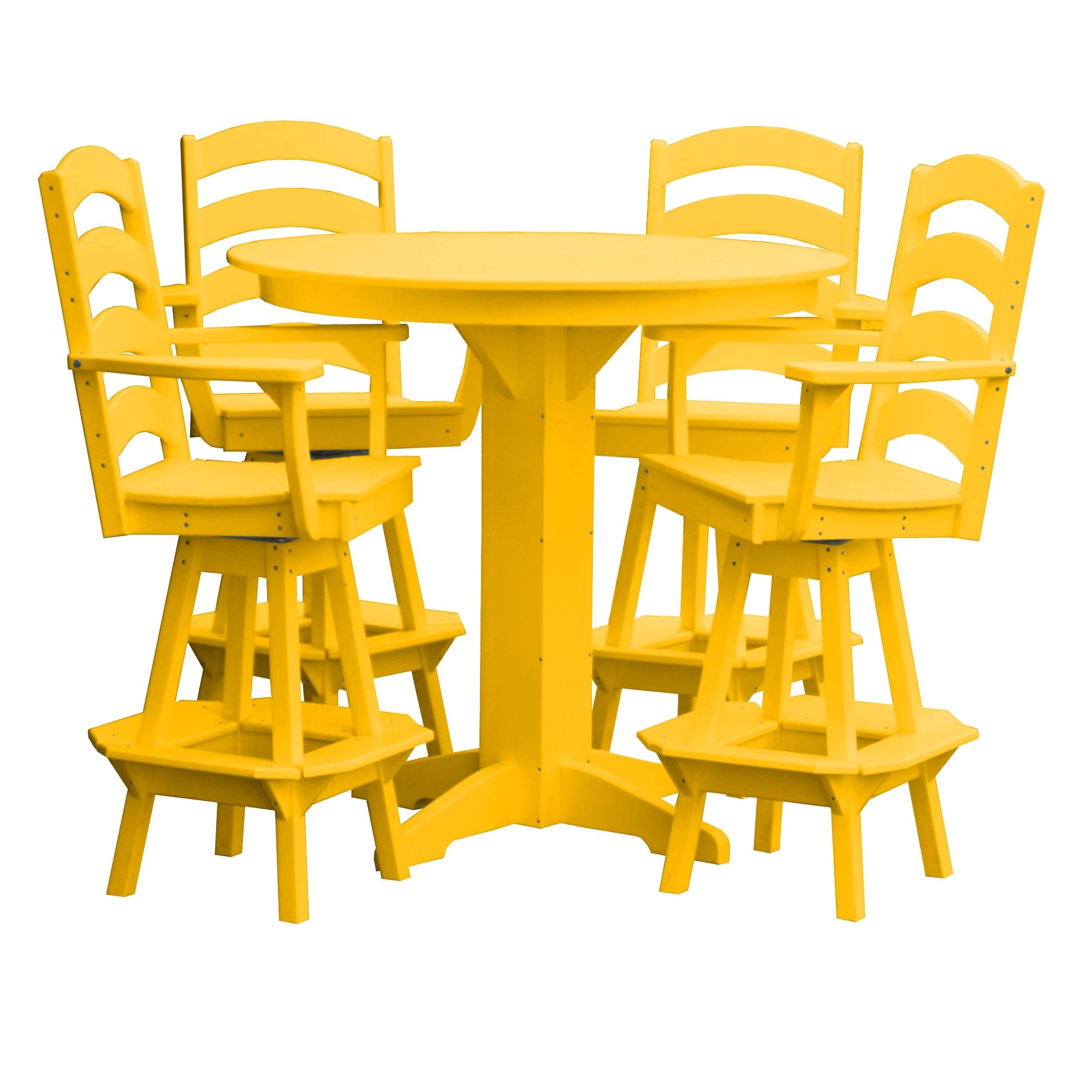 Keystone Amish Co. Josie 5-Piece Poly Bar Dining Set with Round Table