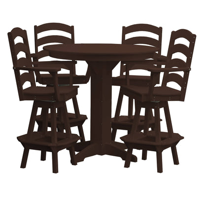 Keystone Amish Co. Josie 5-Piece Poly Bar Dining Set with Round Table