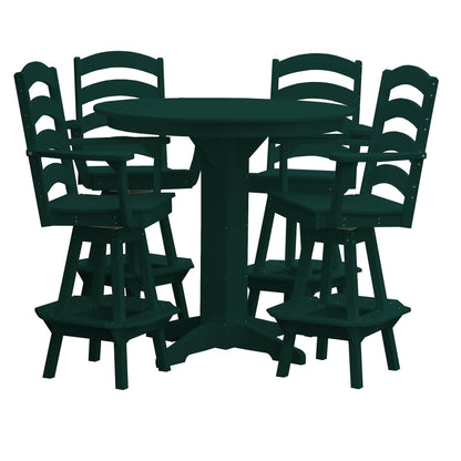 Keystone Amish Co. Josie 5-Piece Poly Bar Dining Set with Round Table