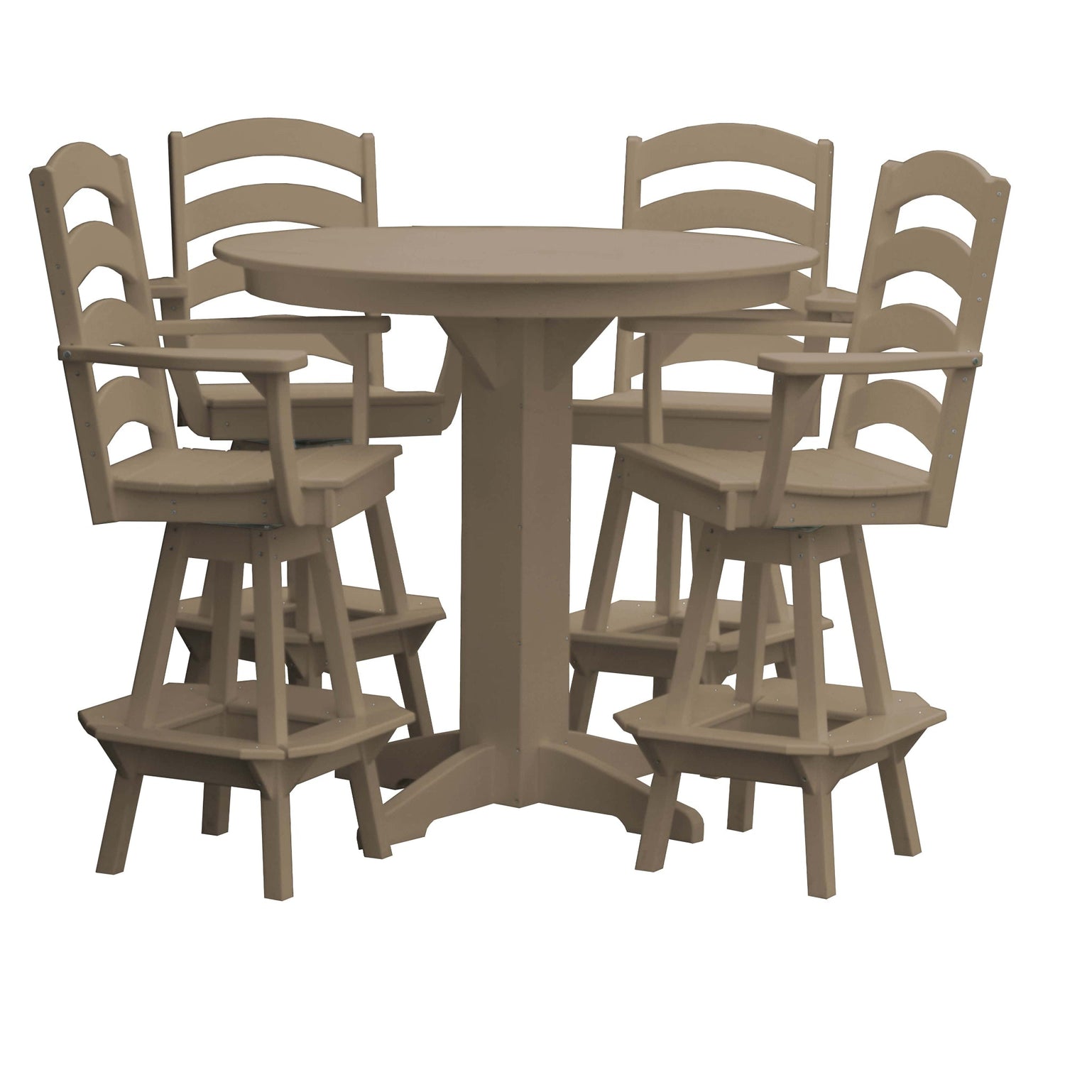 Keystone Amish Co. Josie 5-Piece Poly Bar Dining Set with Round Table