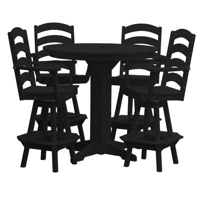 Keystone Amish Co. Josie 5-Piece Poly Bar Dining Set with Round Table