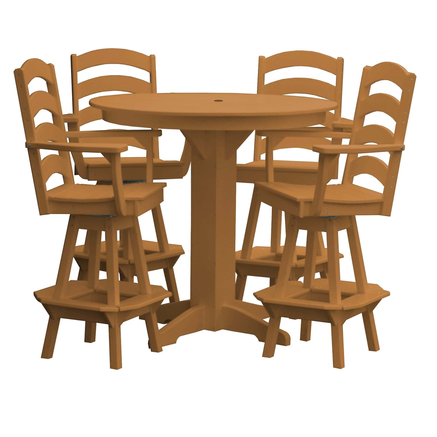 Keystone Amish Co. Josie 5-Piece Poly Bar Dining Set with Round Table