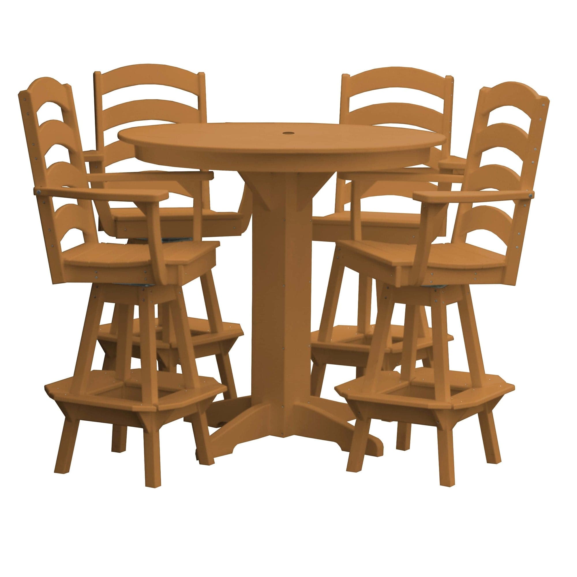 Keystone Amish Co. Josie 5-Piece Poly Bar Dining Set with Round Table