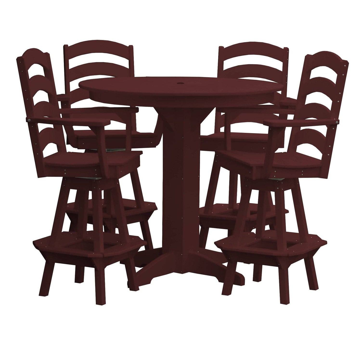 Keystone Amish Co. Josie 5-Piece Poly Bar Dining Set with Round Table