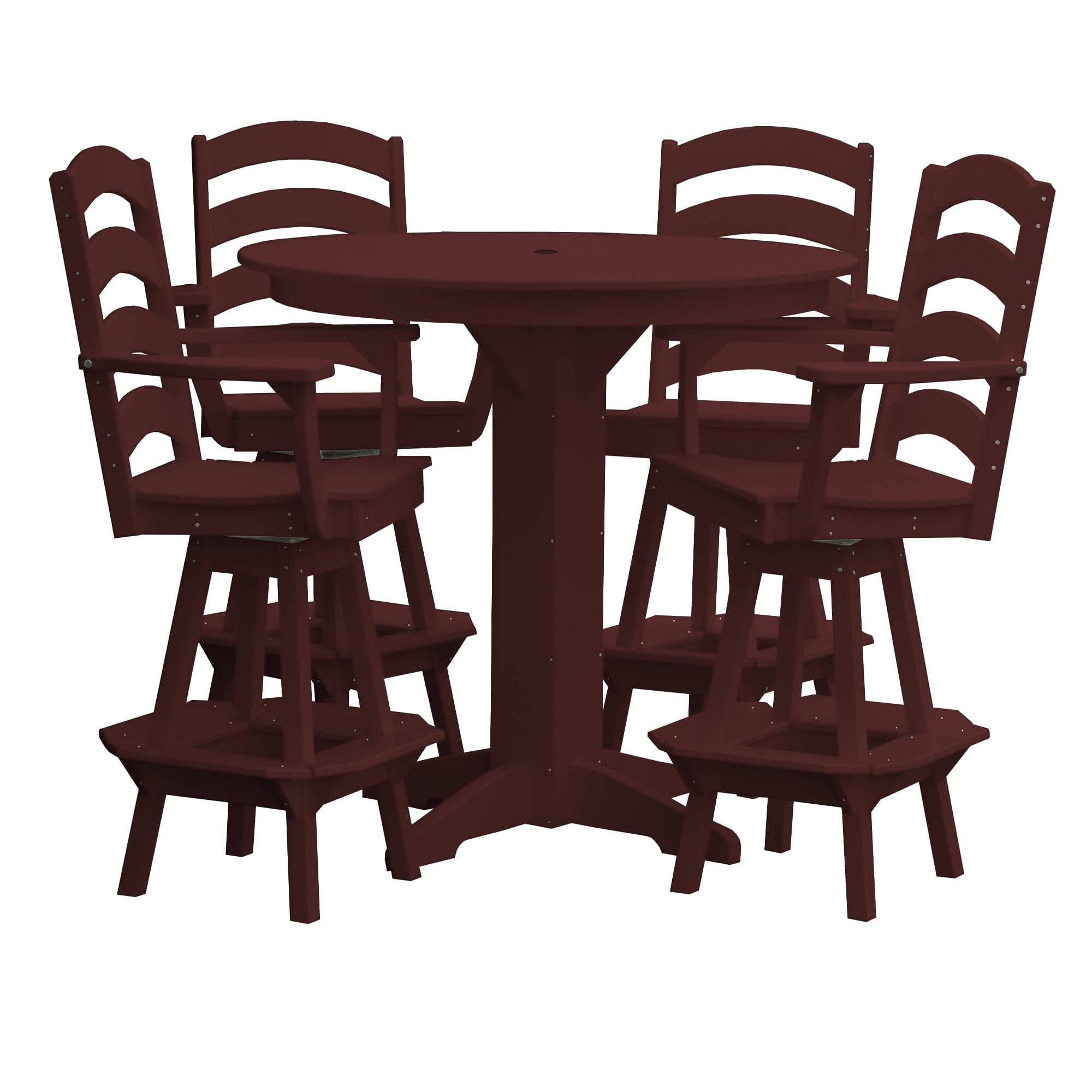 Keystone Amish Co. Josie 5-Piece Poly Bar Dining Set with Round Table