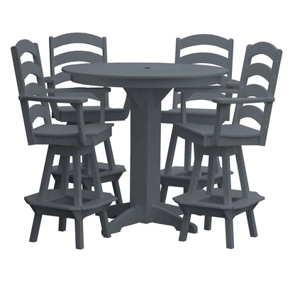 Keystone Amish Co. Josie 5-Piece Poly Bar Dining Set with Round Table