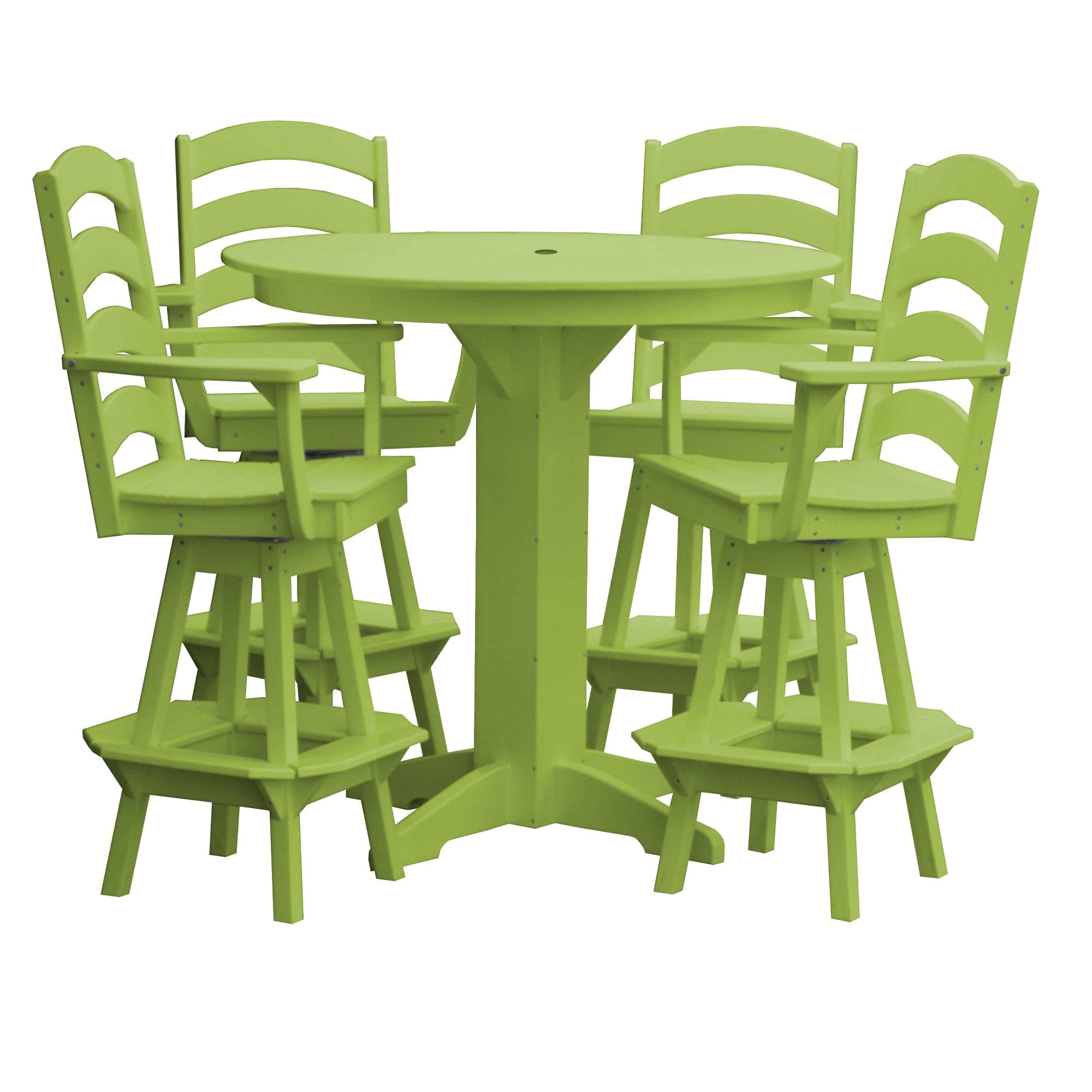 Keystone Amish Co. Josie 5-Piece Poly Bar Dining Set with Round Table