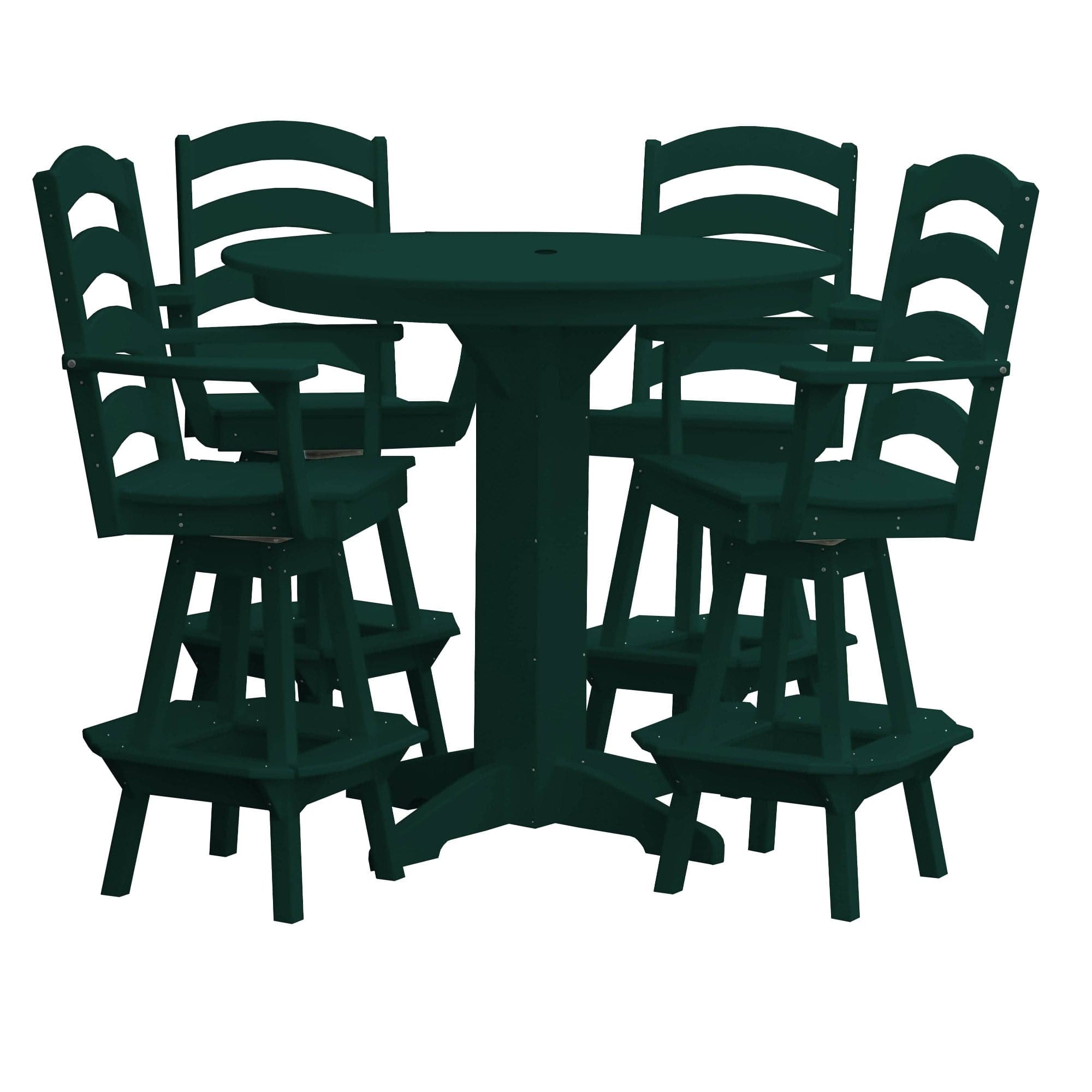 Keystone Amish Co. Josie 5-Piece Poly Bar Dining Set with Round Table