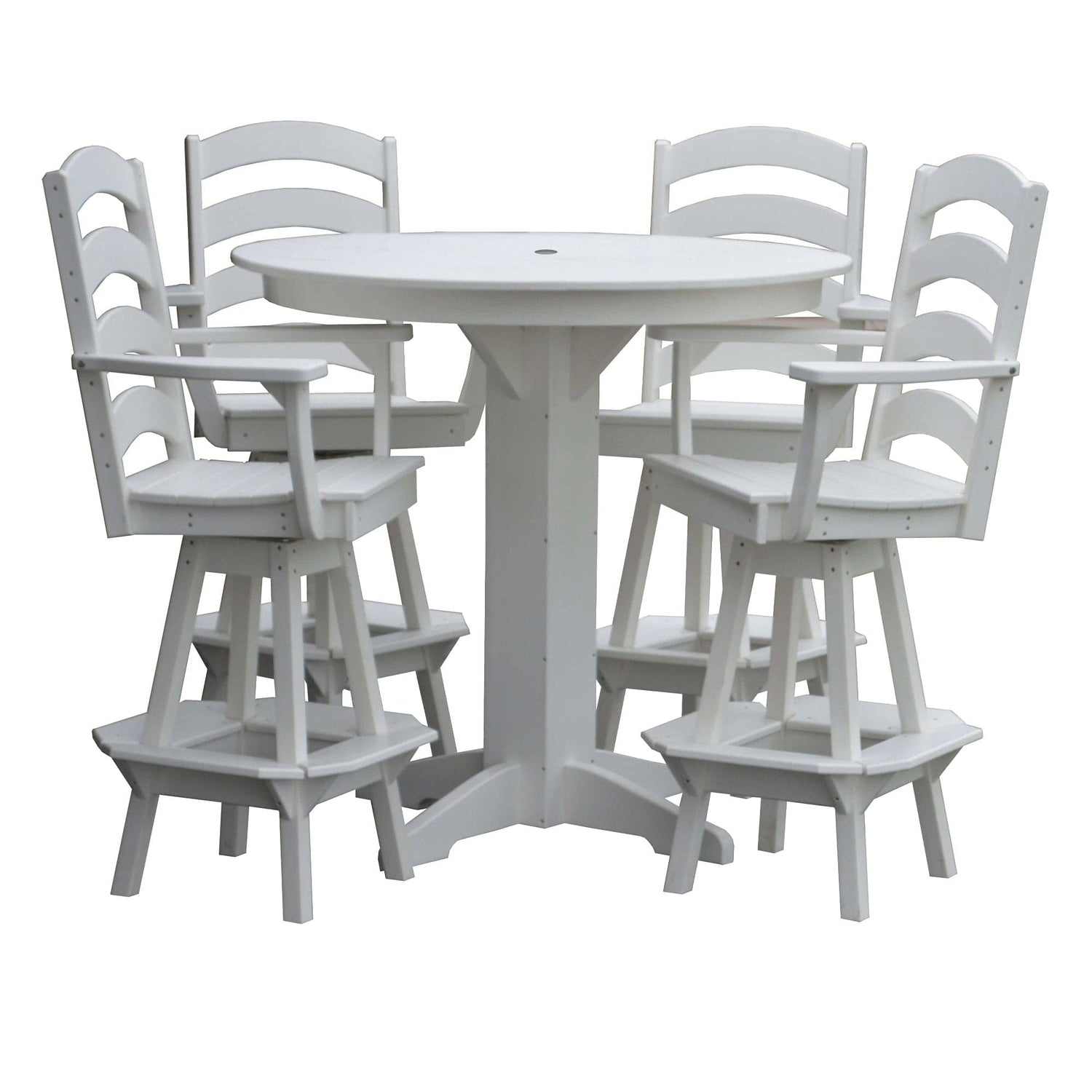 Keystone Amish Co. Josie 5-Piece Poly Bar Dining Set with Round Table