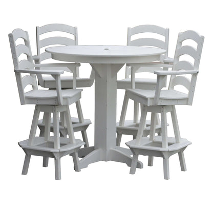 Keystone Amish Co. Josie 5-Piece Poly Bar Dining Set with Round Table
