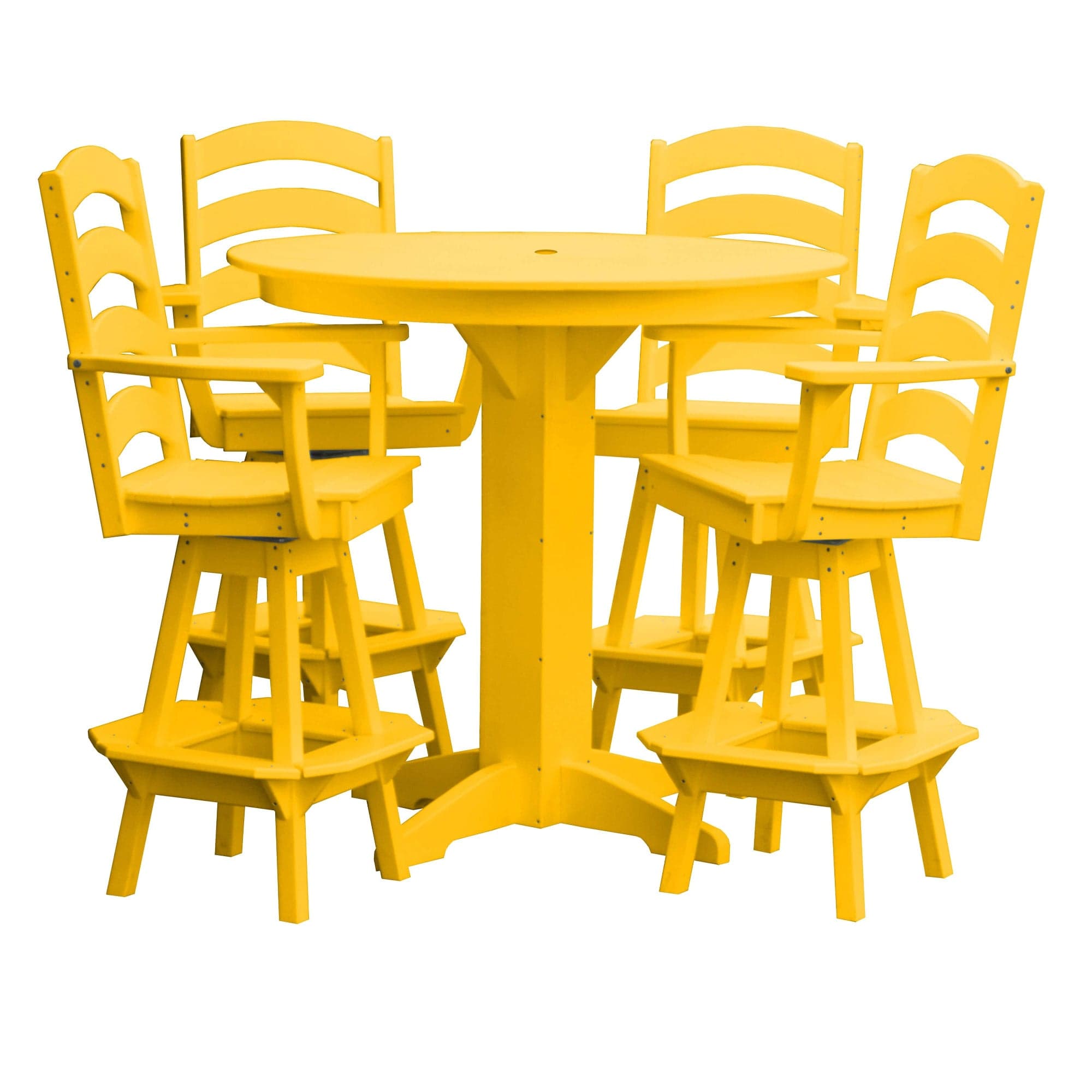 Keystone Amish Co. Josie 5-Piece Poly Bar Dining Set with Round Table