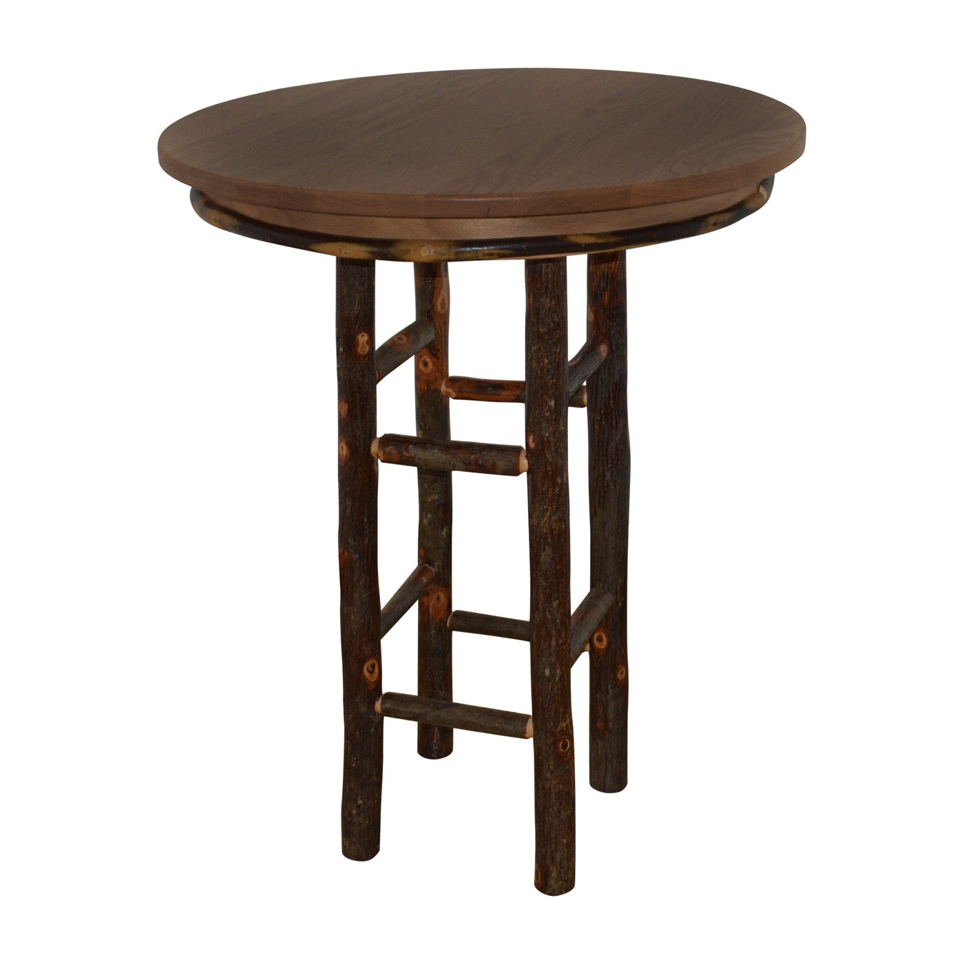 Keystone Amish Co. Round Hickory Rustic Bar Table