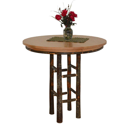 Keystone Amish Co. Round Hickory Rustic Bar Table