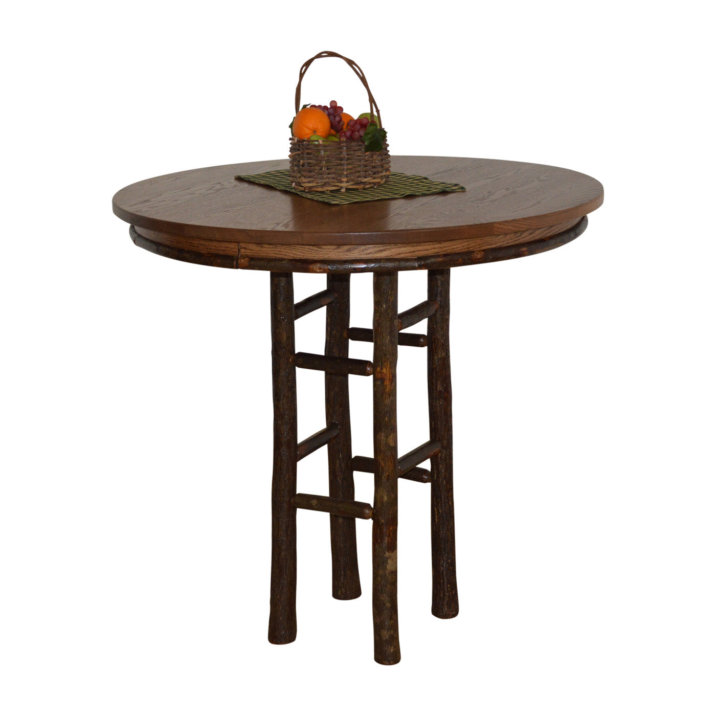 Keystone Amish Co. Round Hickory Rustic Bar Table