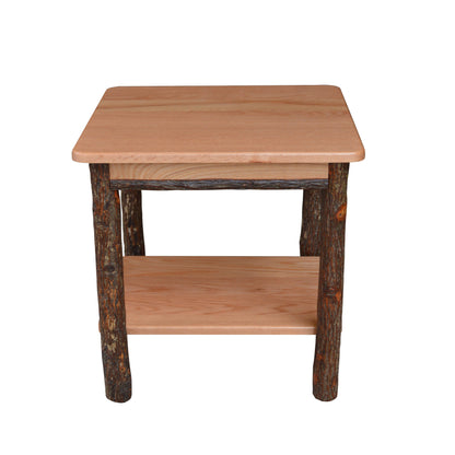 Keystone Amish Co. Hickory Solid Wood End Table with Shelf
