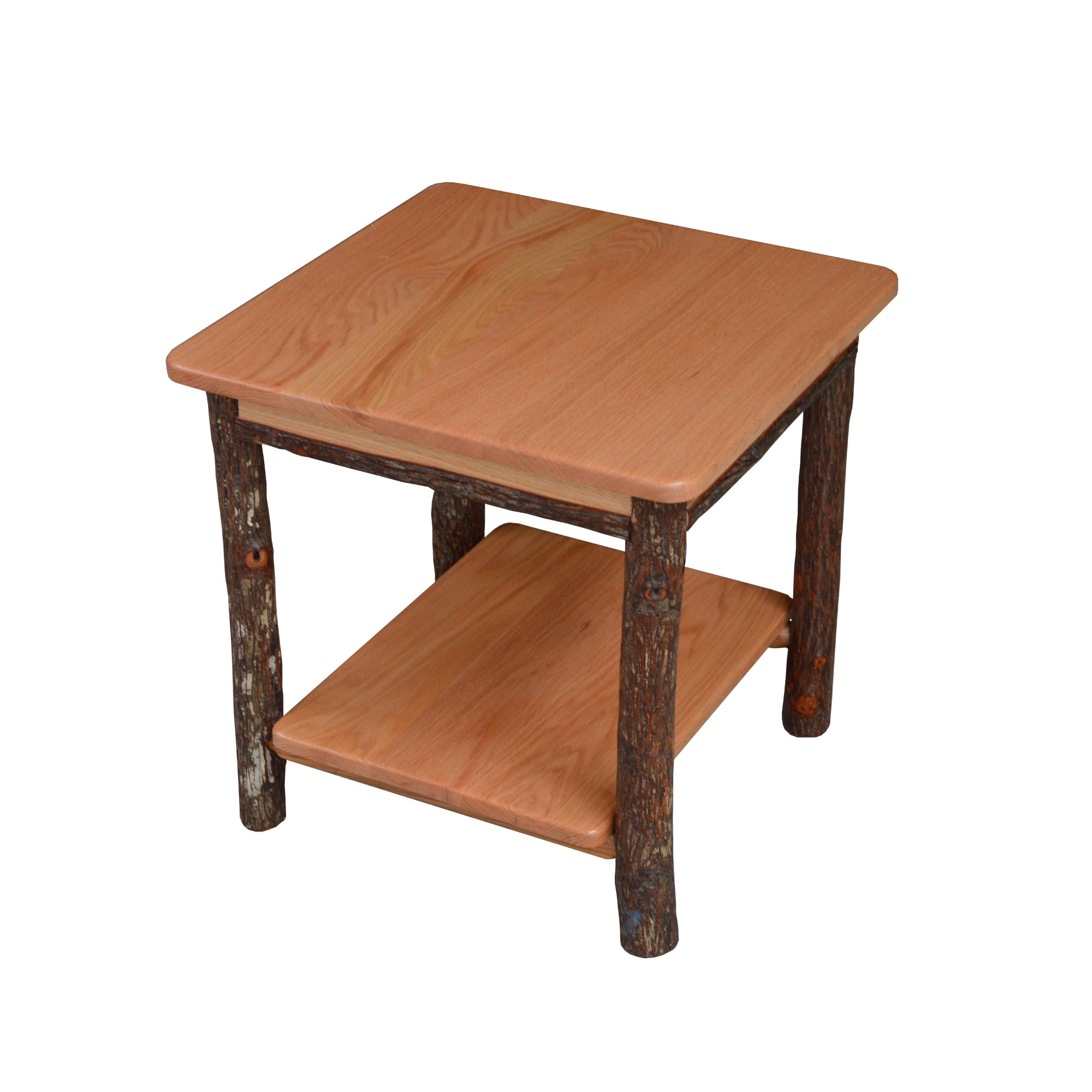 Keystone Amish Co. Hickory Solid Wood End Table with Shelf