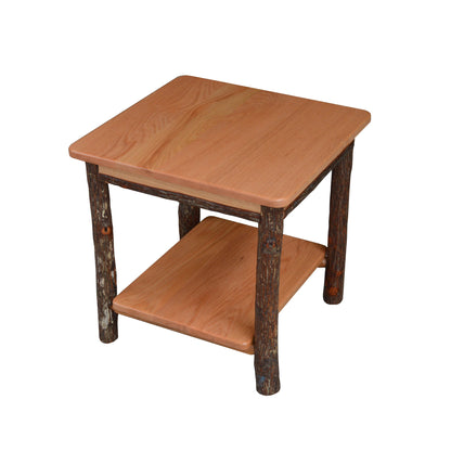 Keystone Amish Co. Hickory Solid Wood End Table with Shelf