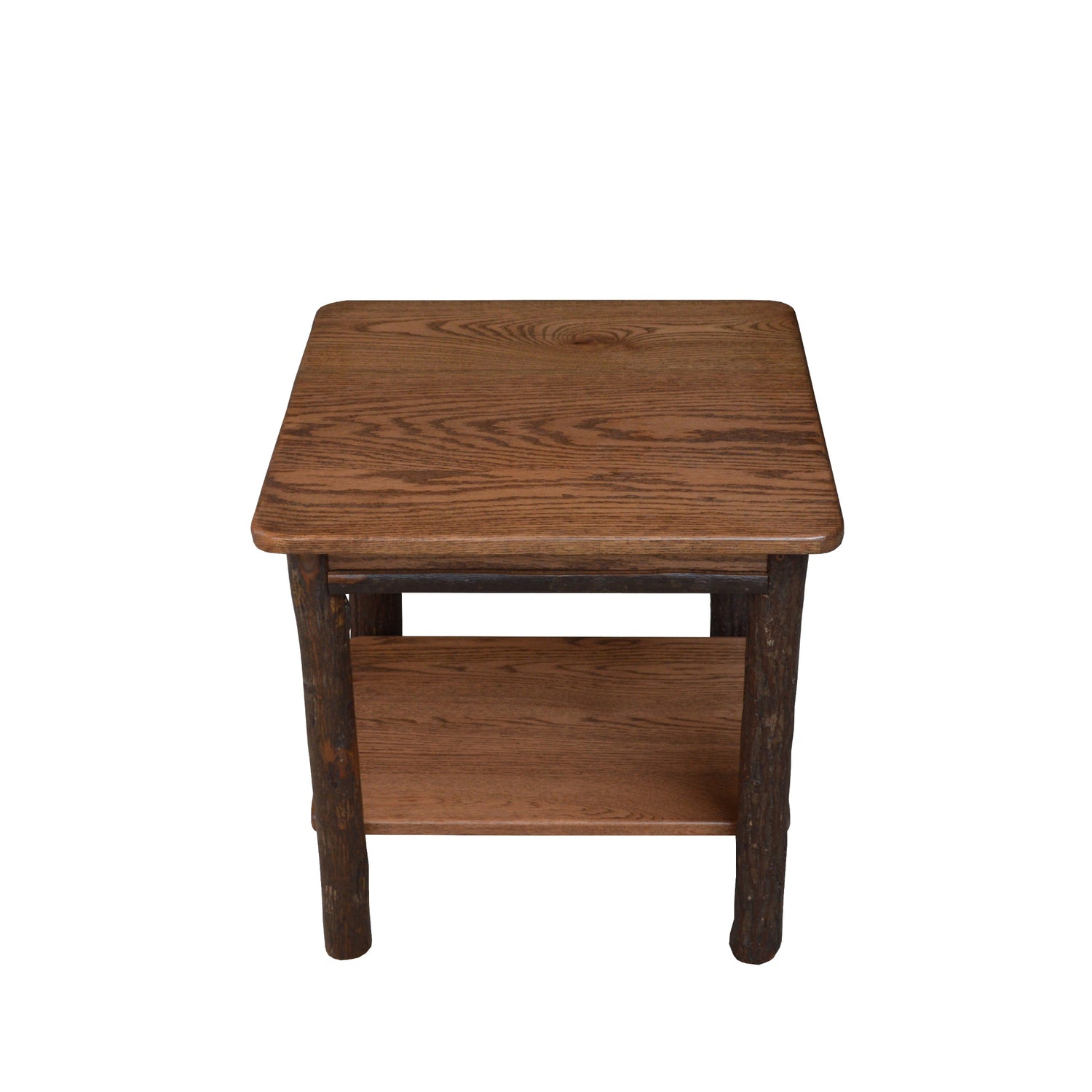 Keystone Amish Co. Hickory Solid Wood End Table with Shelf